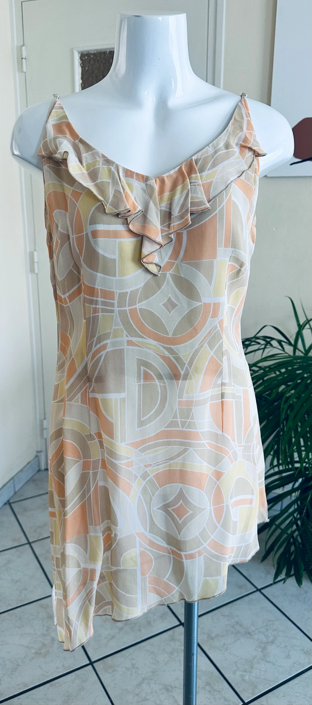 Blouse Asymétrique Imprimée Maison 1.2.3 T42 – Parfait État – Doublée